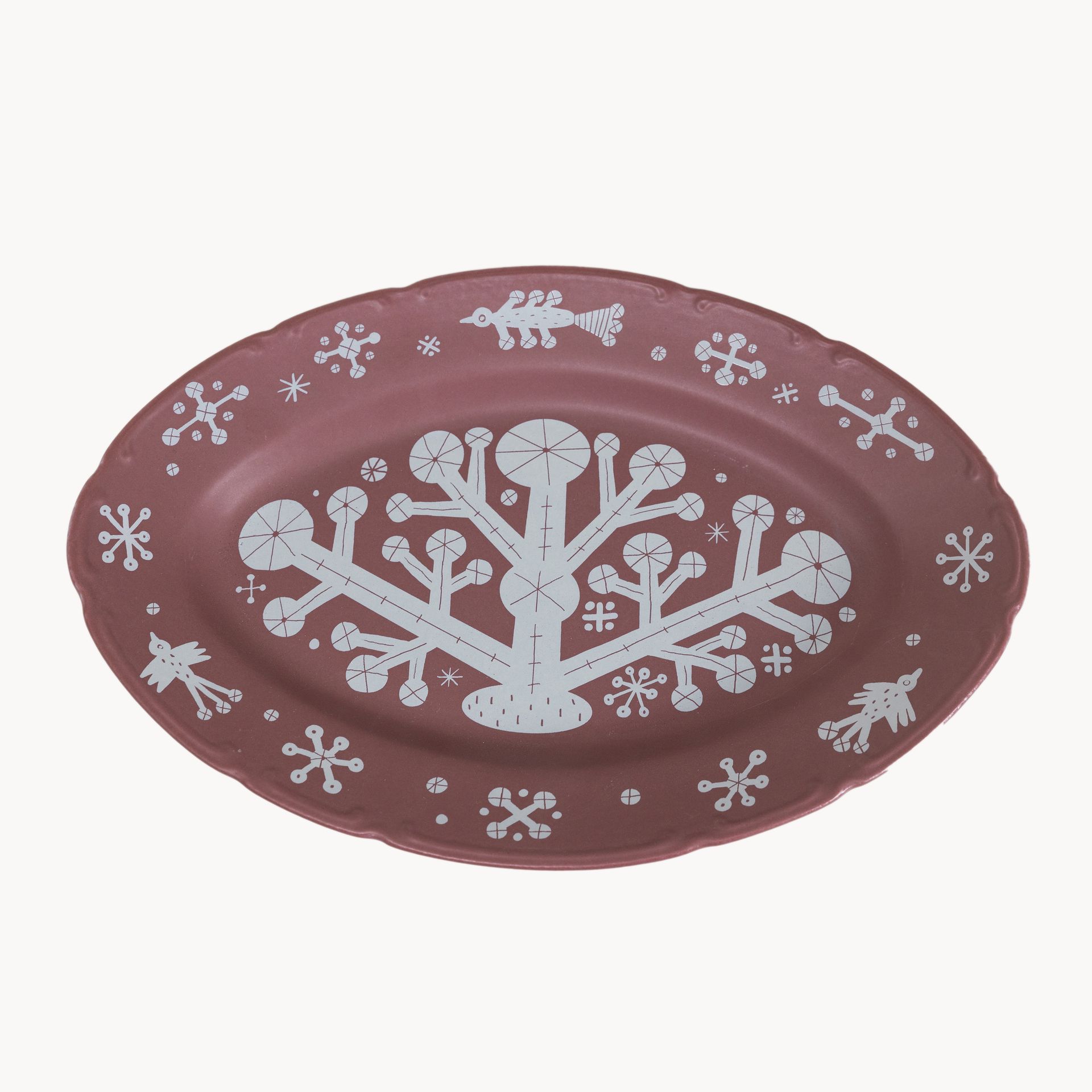 Блюдо овальное «Снегири» #1