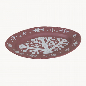 Блюдо овальное «Снегири»