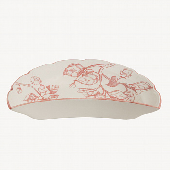 Тарелка полумесяц "Яблони в розовом" #