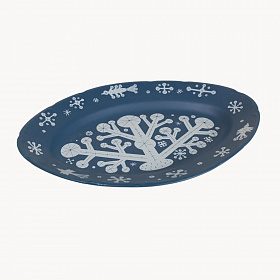 Блюдо овальное «Снегири»