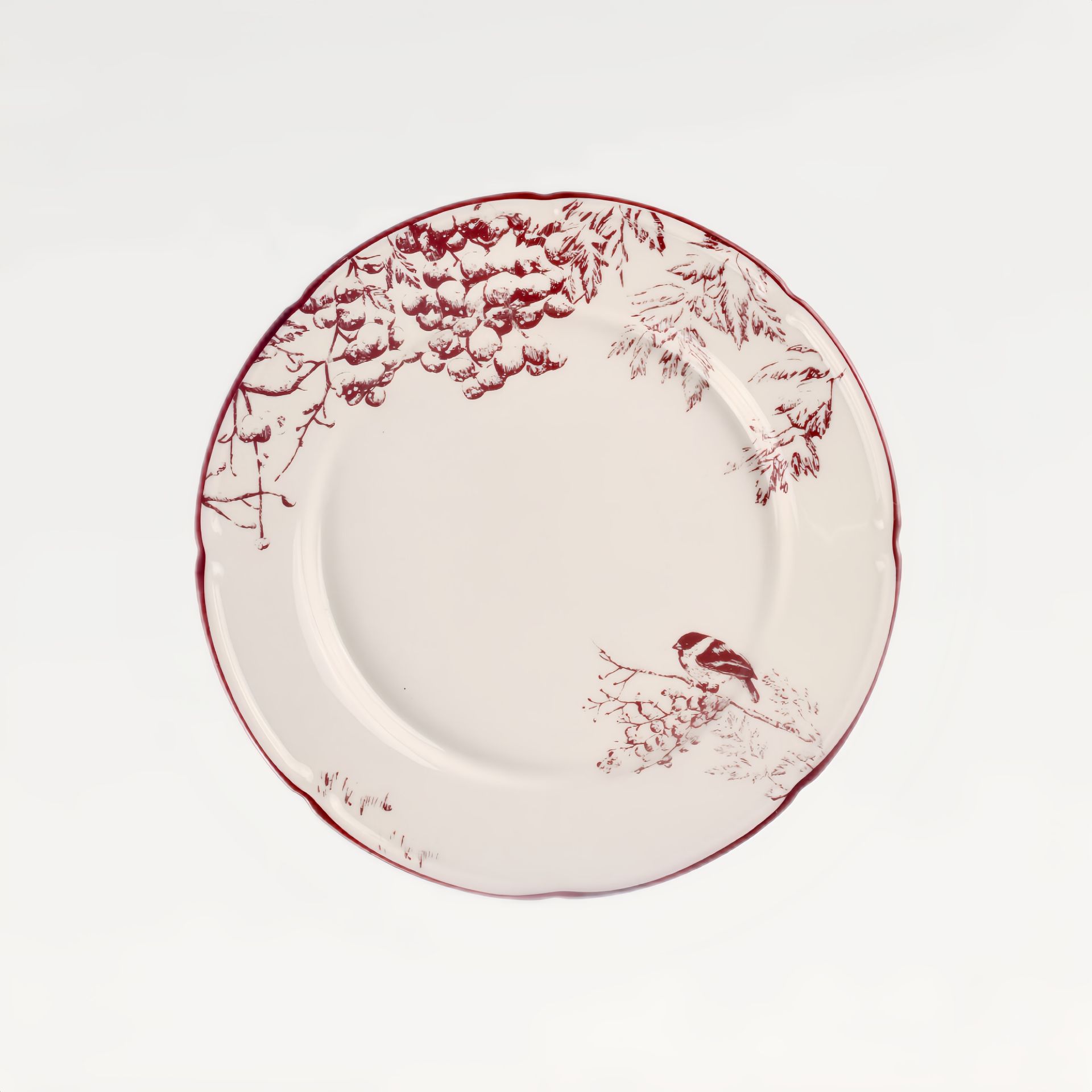 Тарелка плоская с полями &quot;Снегирь&quot; #1