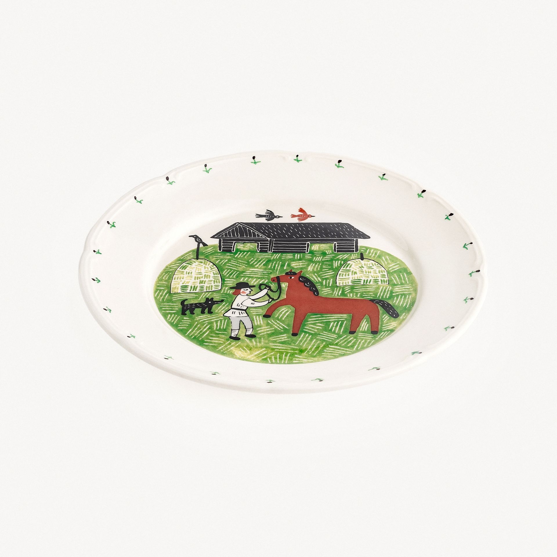 Тарелка плоская с полями &quot;Конь&quot; #0