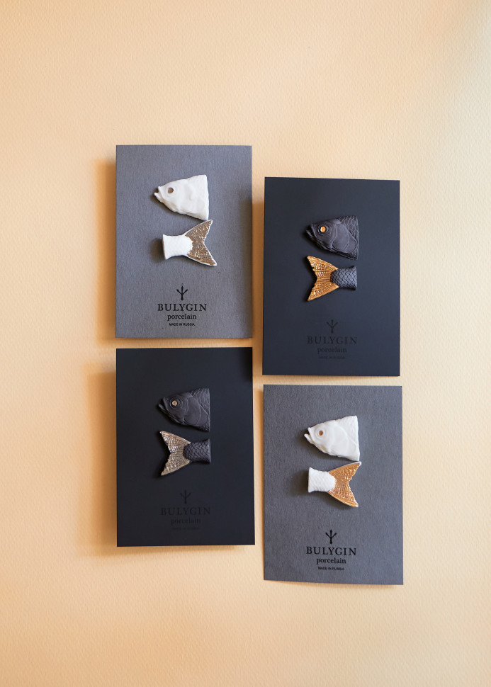 Брошь Рыба хвост большая #1