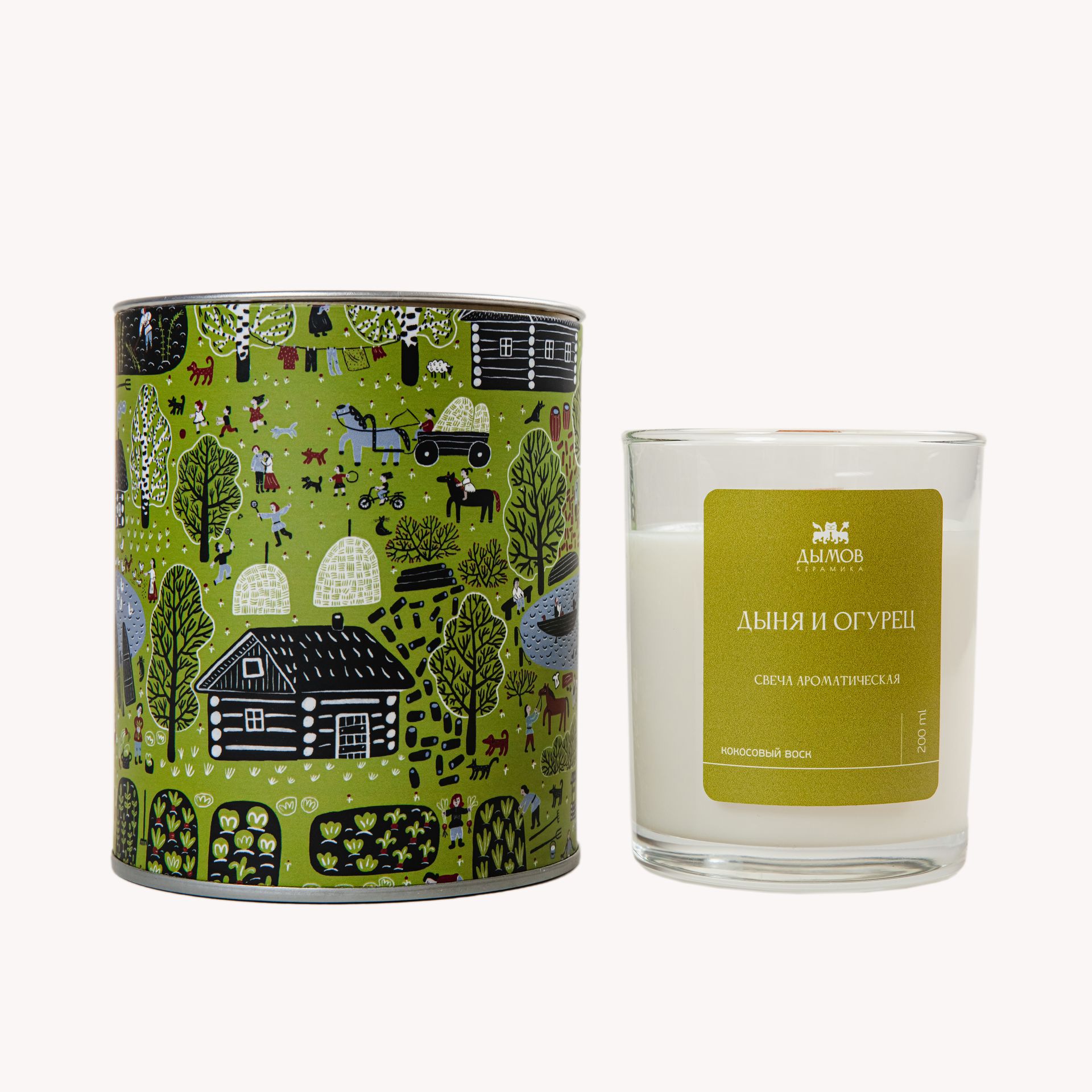 Свеча в тубусе &quot;Дыня, Огурец&quot; #1