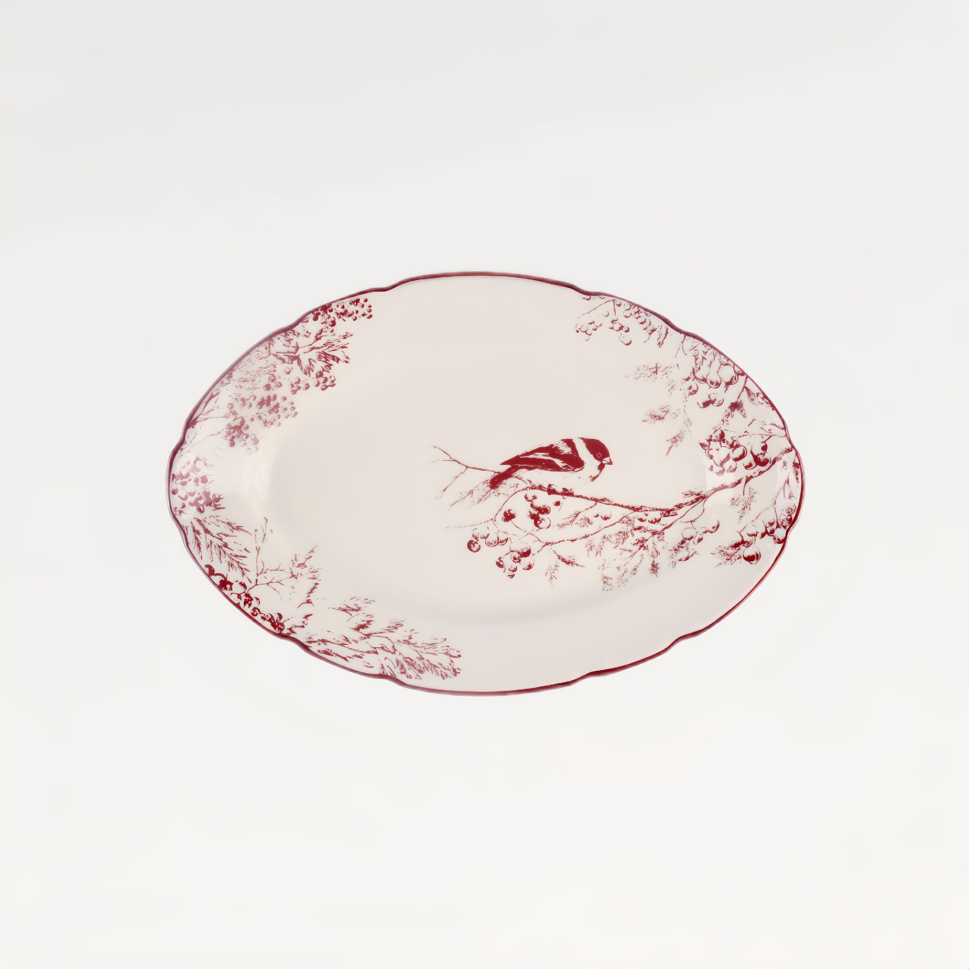 Блюдо овальное "Снегирь" #2
