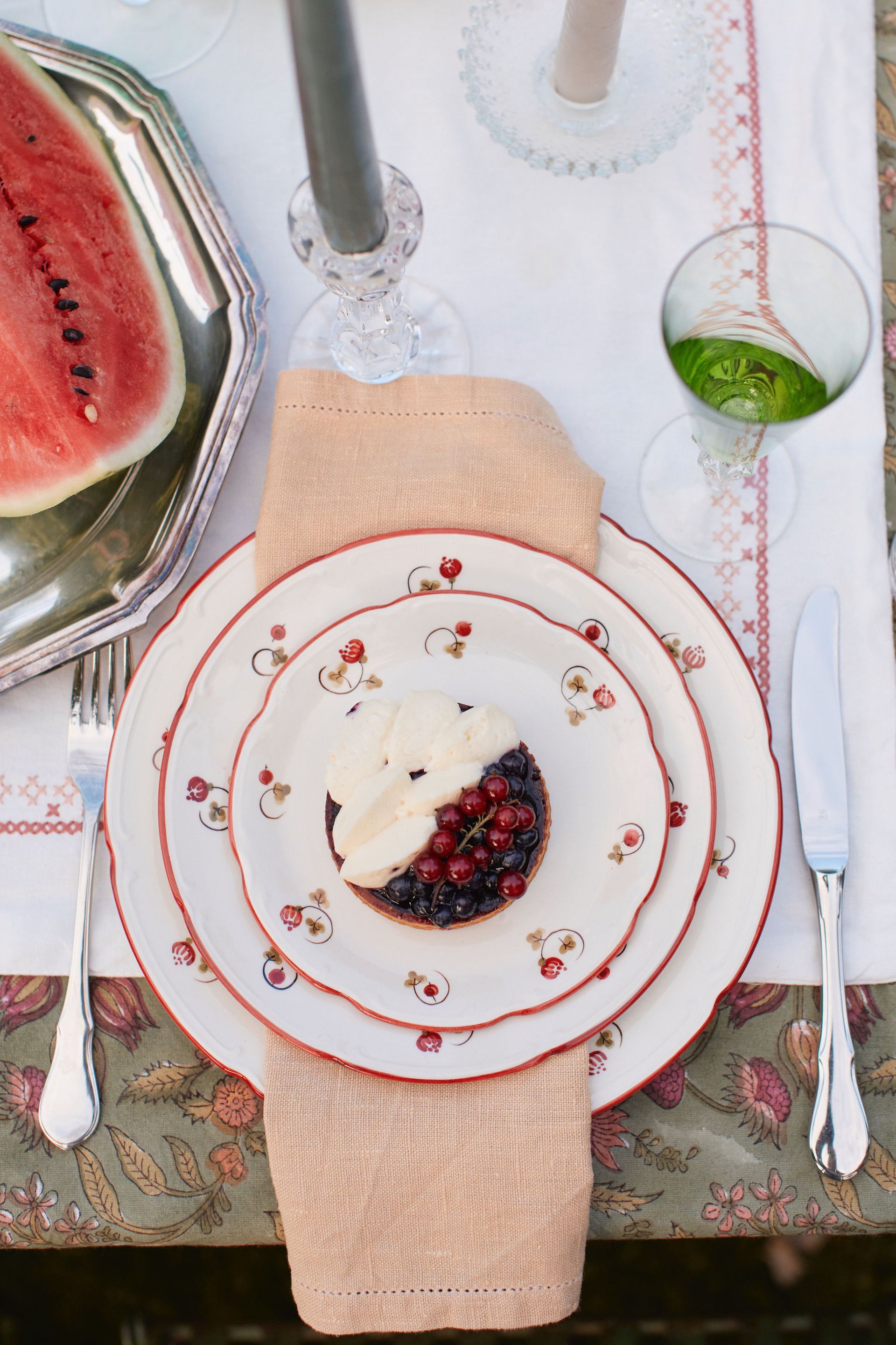 Тарелка плоская с полями "Шиповник" #9