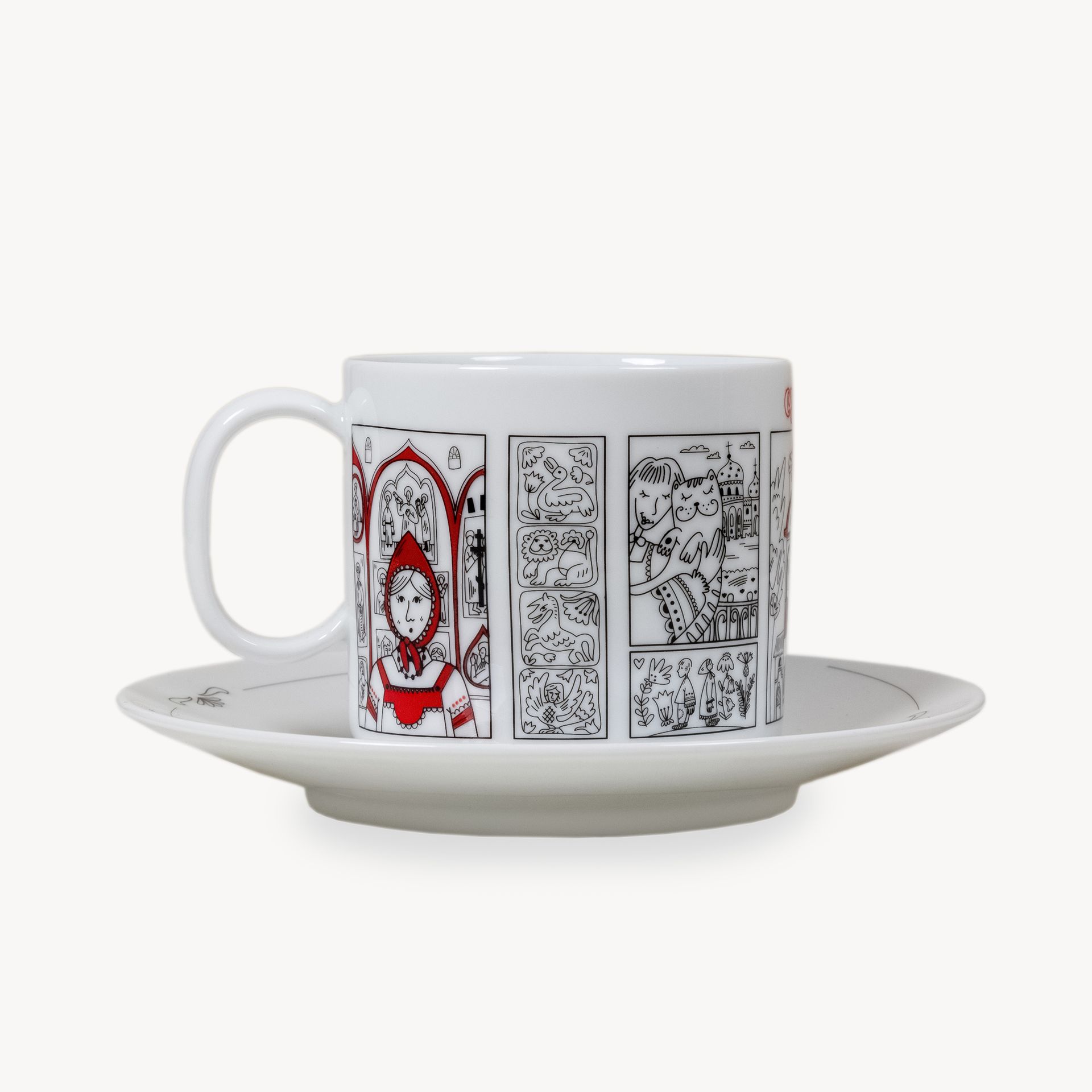 Чайная пара "Суздаль" Кот #3