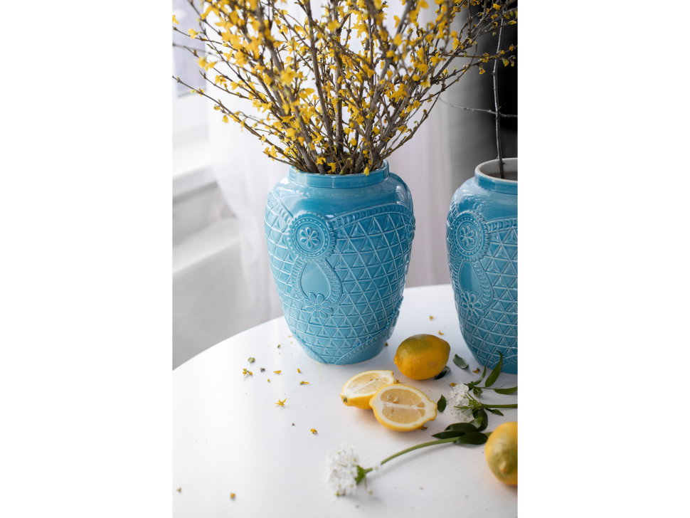 Ваза &quot;Русские ситцы&quot; голубая #2