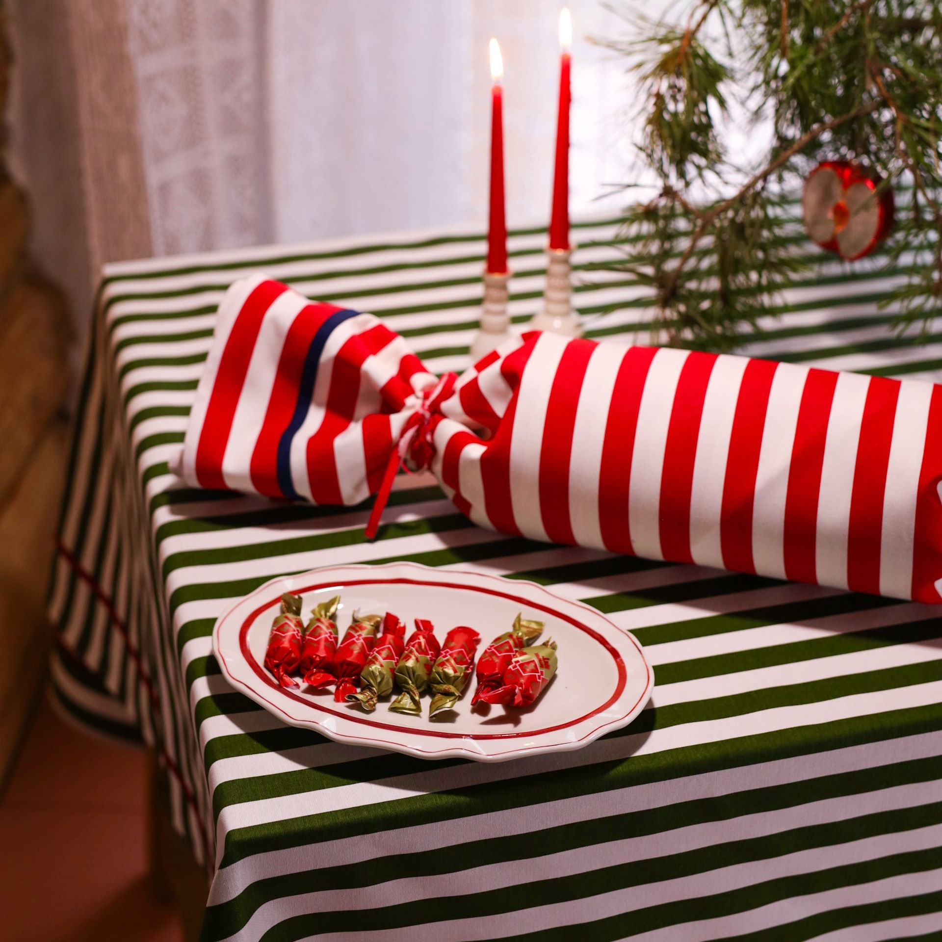 Скатерть в полоску с кантом #5