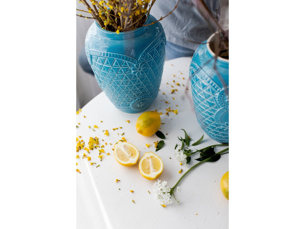 Ваза &quot;Русские ситцы&quot; голубая #6