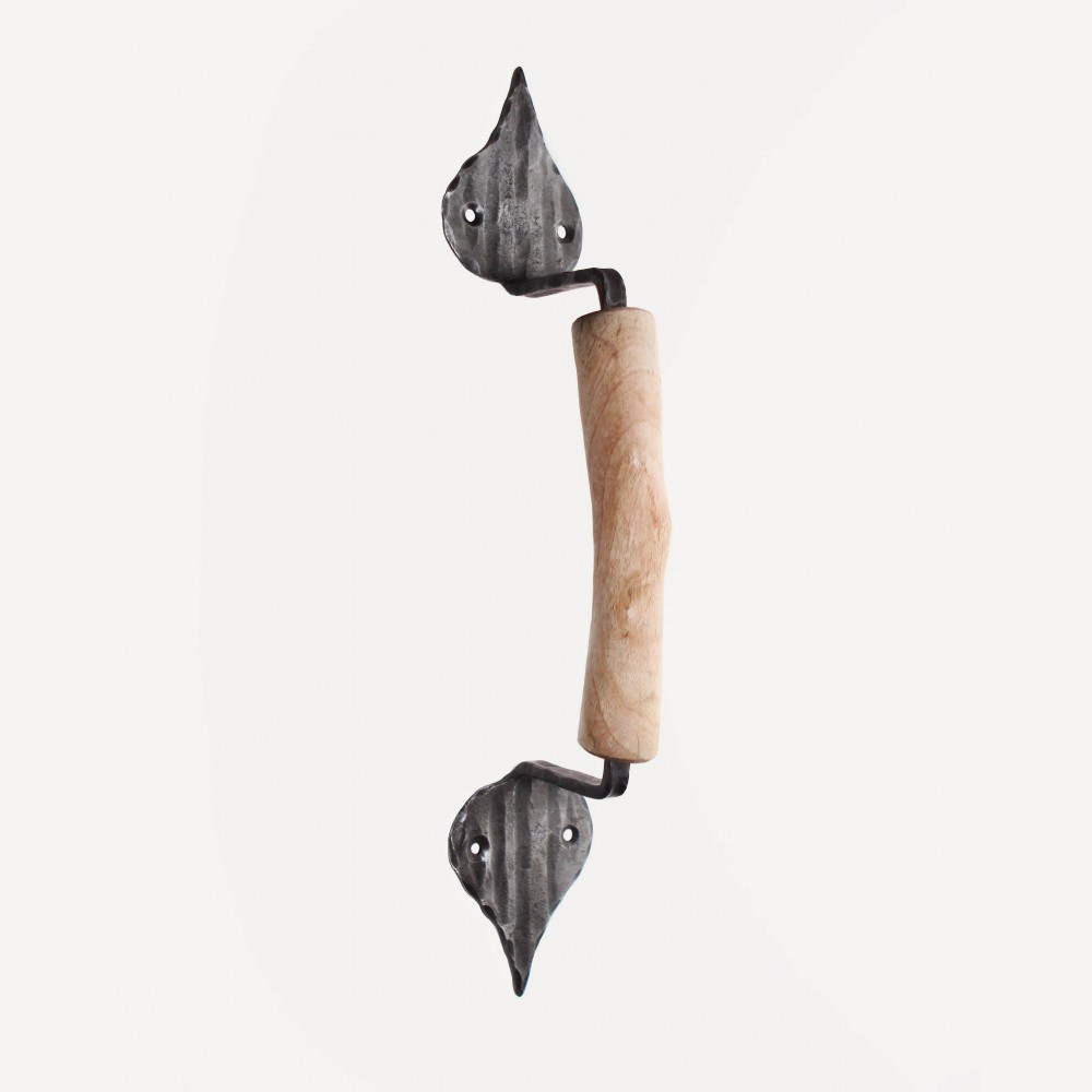 Дверная ручка с деревянной вставкой #0