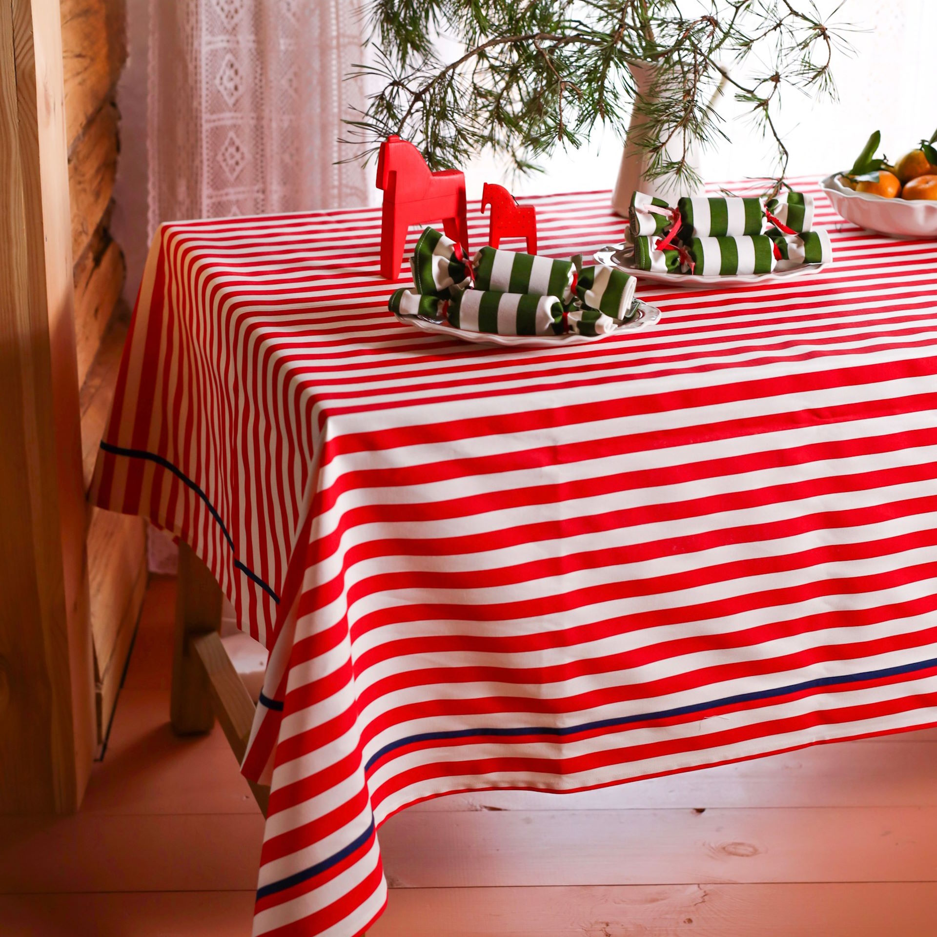 Скатерть в полоску с кантом #0