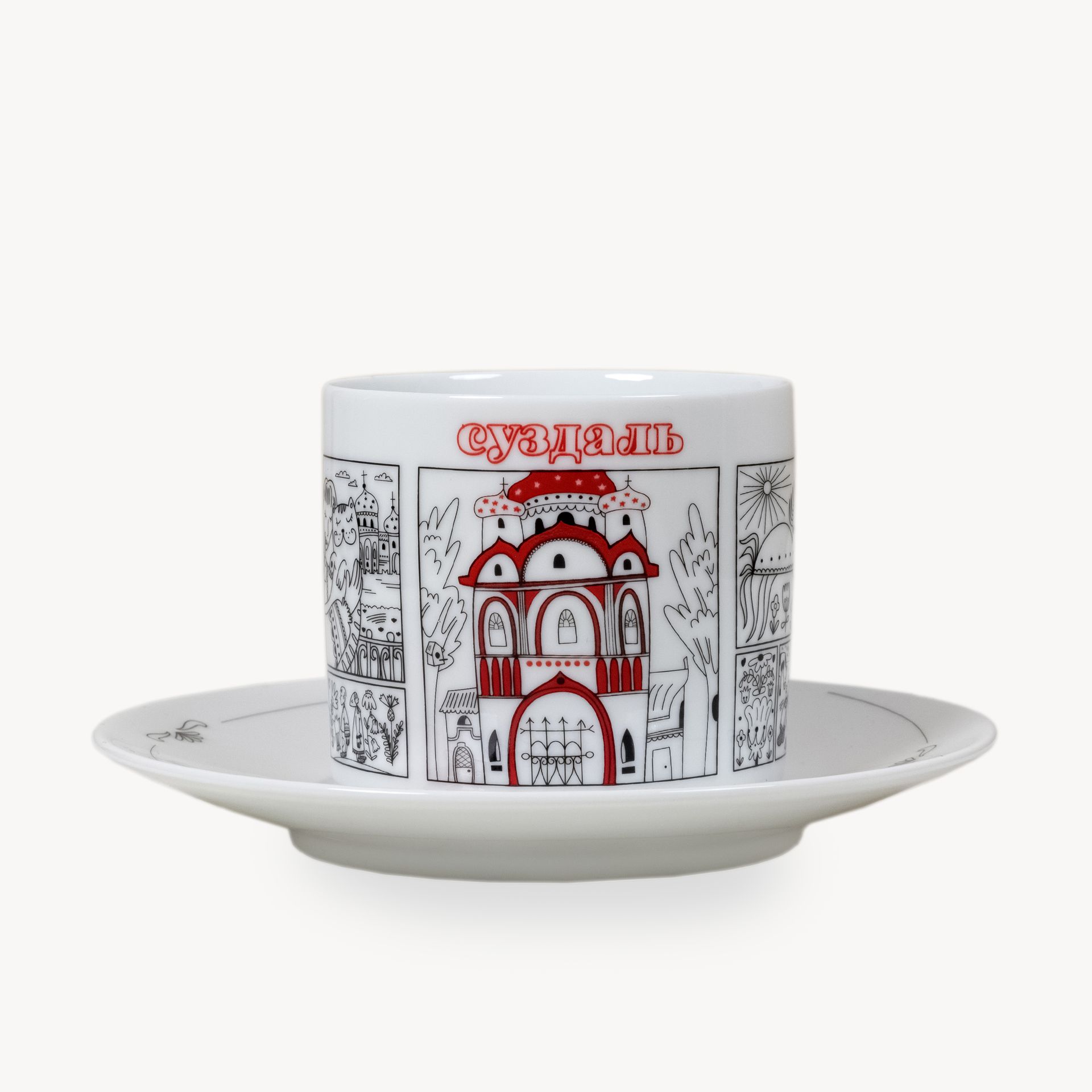 Чайная пара "Суздаль" Кот #2