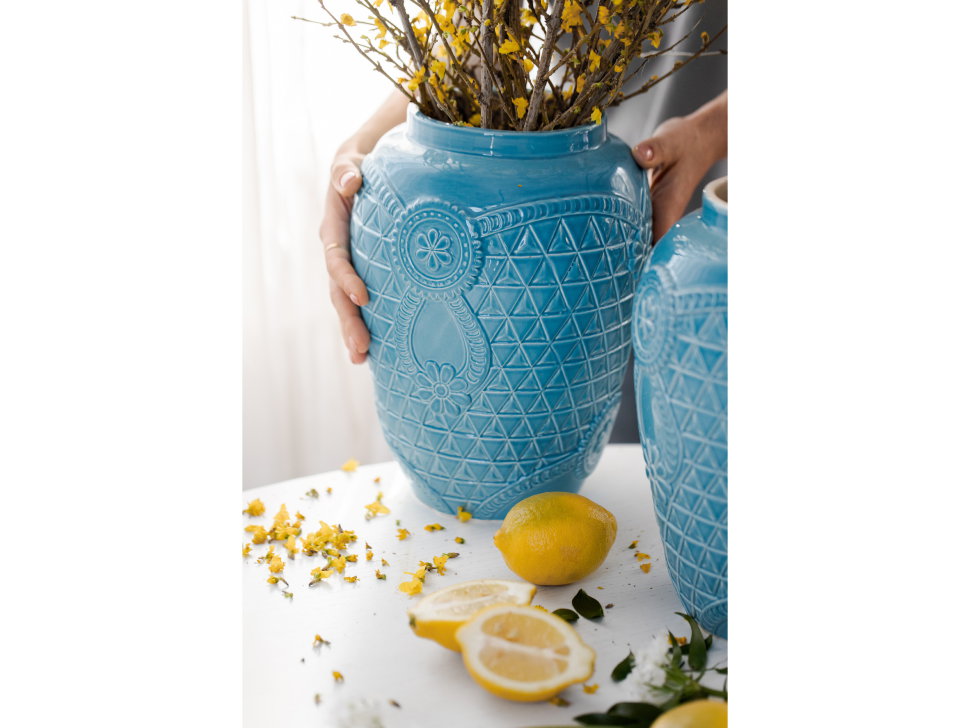 Ваза &quot;Русские ситцы&quot; голубая #4