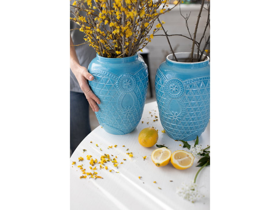 Ваза &quot;Русские ситцы&quot; голубая #3