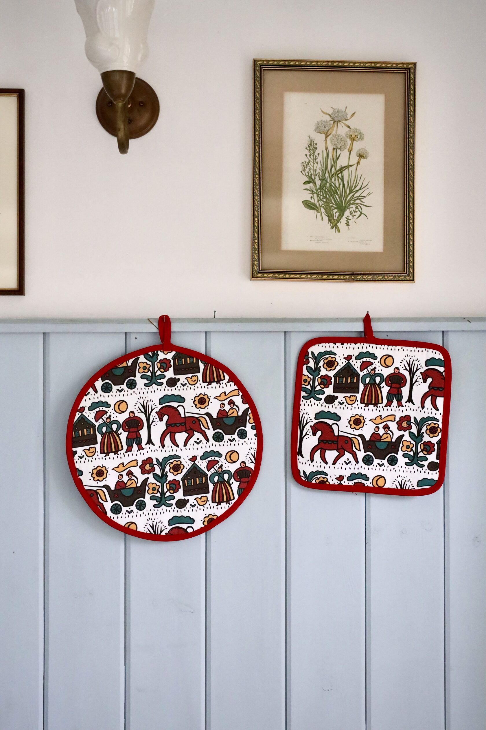 Прихватка круглая Городец #1