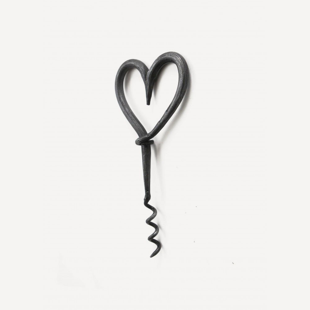 Кованый штопор "Сердце" #1