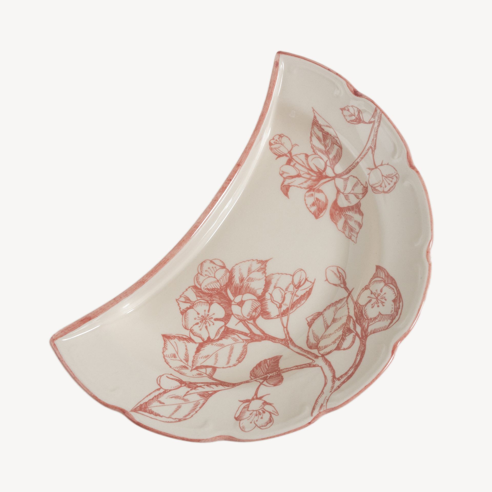 Тарелка полумесяц &quot;Яблони в розовом&quot; #2