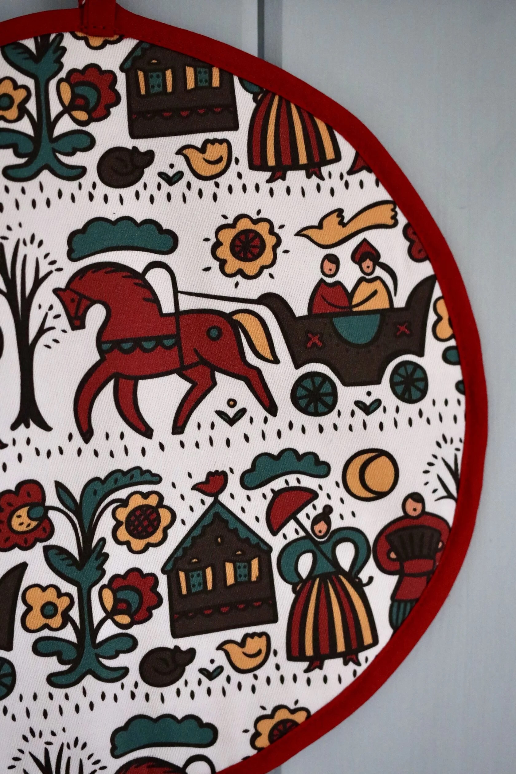 Прихватка круглая Городец #2