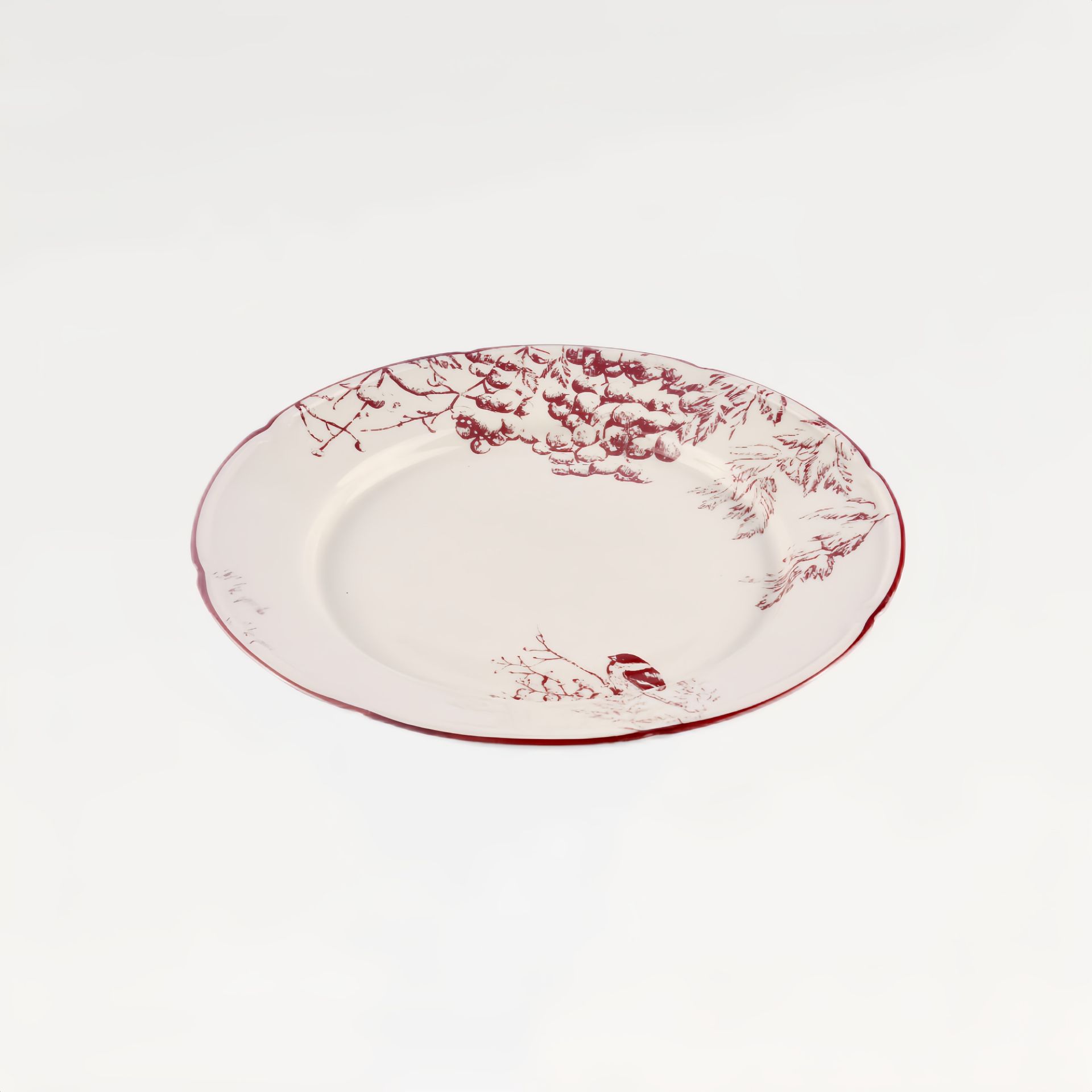 Тарелка плоская с полями &quot;Снегирь&quot; #0