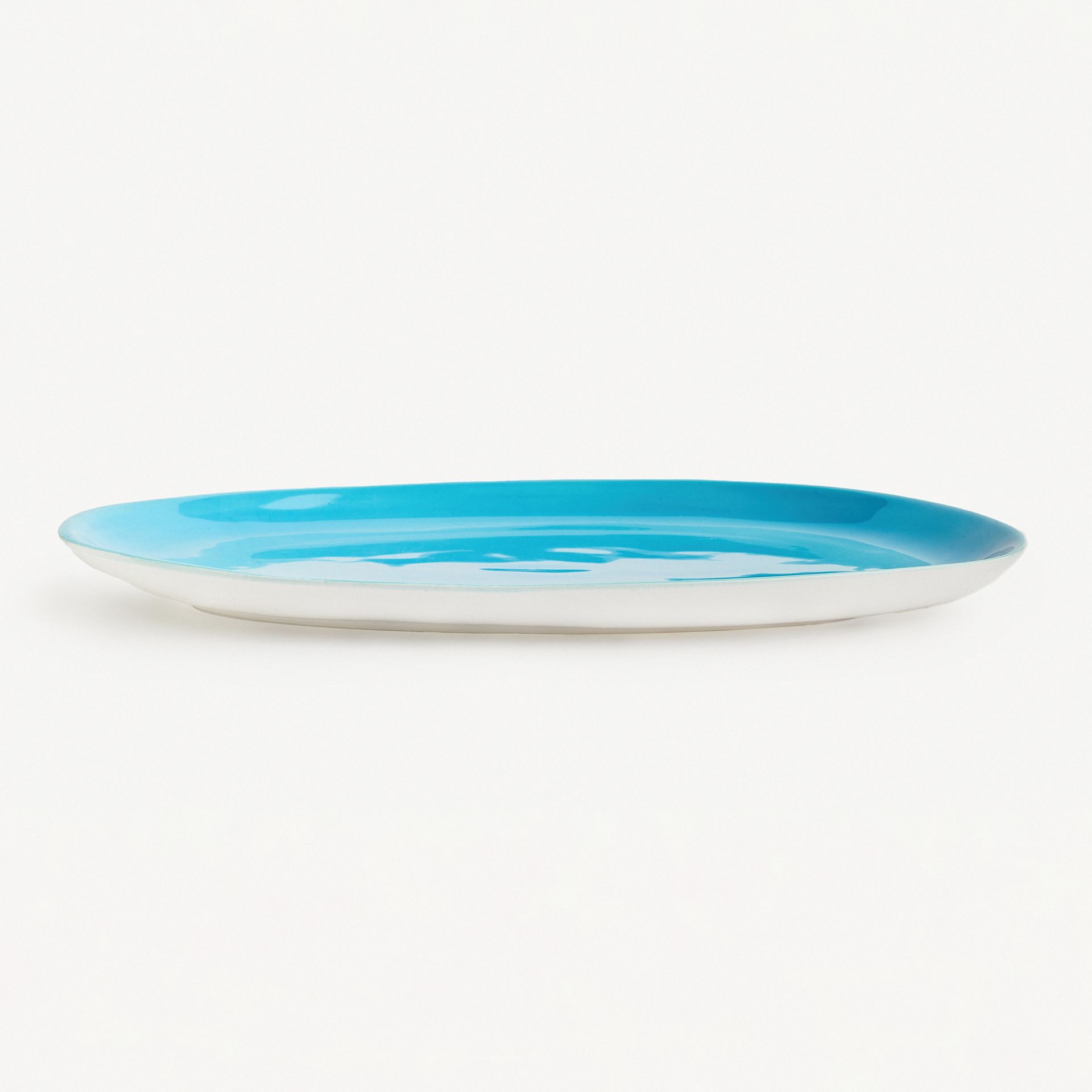 Блюдо овальное асимметричное "Лазурь белая" #2