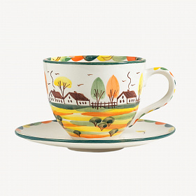 Чайная пара изящная "Домики"