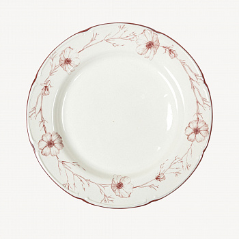 Тарелка плоская с полями &amp;quot;Космея&amp;quot; утро 08.00 #