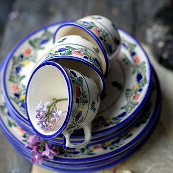 Тарелка без полей &amp;quot;Черника&amp;quot; #