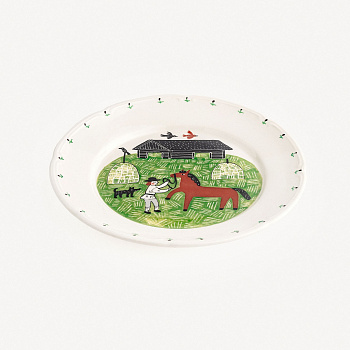 Тарелка плоская с полями &amp;quot;Конь&amp;quot; #