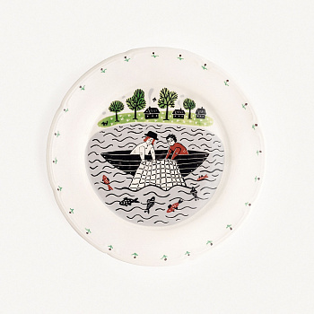 Тарелка плоская с полями &amp;quot;Рыбалка&amp;quot; #