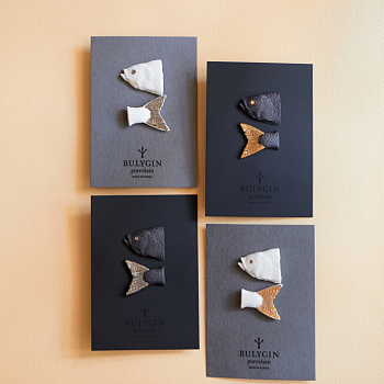 Брошь Рыба хвост большая #