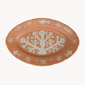 Блюдо овальное «Снегири» #