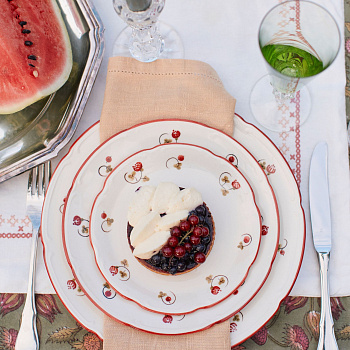 Тарелка плоская с полями &amp;quot;Шиповник&amp;quot; #