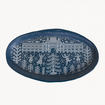 Блюдо овальное грот мидии «Каток» #