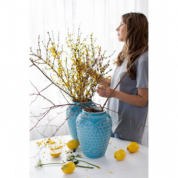 Ваза &amp;quot;Русские ситцы&amp;quot; голубая #