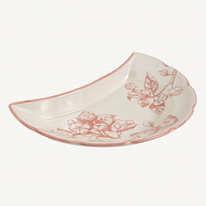 Тарелка полумесяц "Яблони в розовом"