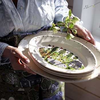 Блюдо овальное &amp;quot;Деревня&amp;quot; #