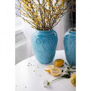 Ваза &amp;quot;Русские ситцы&amp;quot; голубая #