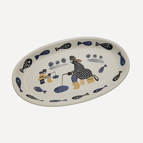 Блюдо овальное "Рыбалка"