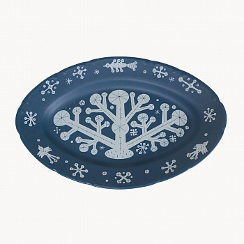 Блюдо овальное «Снегири» #