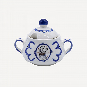 Сахарница "Черный-белый пес"