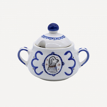 Сахарница &amp;quot;Черный-белый пес&amp;quot; #