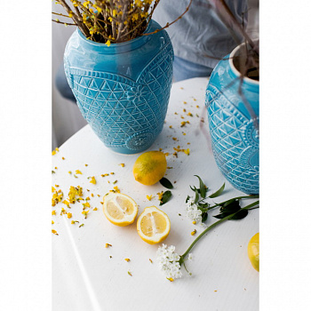 Ваза &amp;quot;Русские ситцы&amp;quot; голубая #