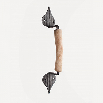 Дверная ручка с деревянной вставкой #