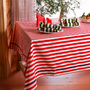 Скатерть в полоску с кантом #