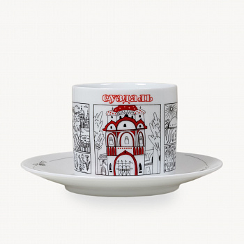 Чайная пара &amp;quot;Суздаль&amp;quot; Кот #