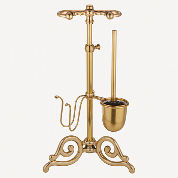 Стойка с ёршиком в ванную комнату цвет латунь #