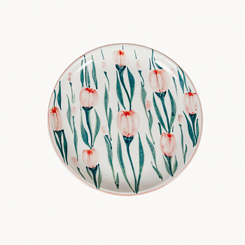 Тарелка без полей &amp;quot;Тюльпаны&amp;quot; #