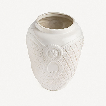 Ваза &amp;quot;Русские ситцы&amp;quot; белый глянец #