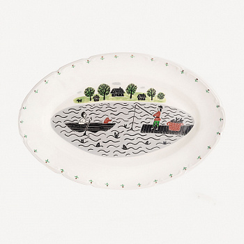Блюдо овальное &amp;quot;Рыбалка&amp;quot; #
